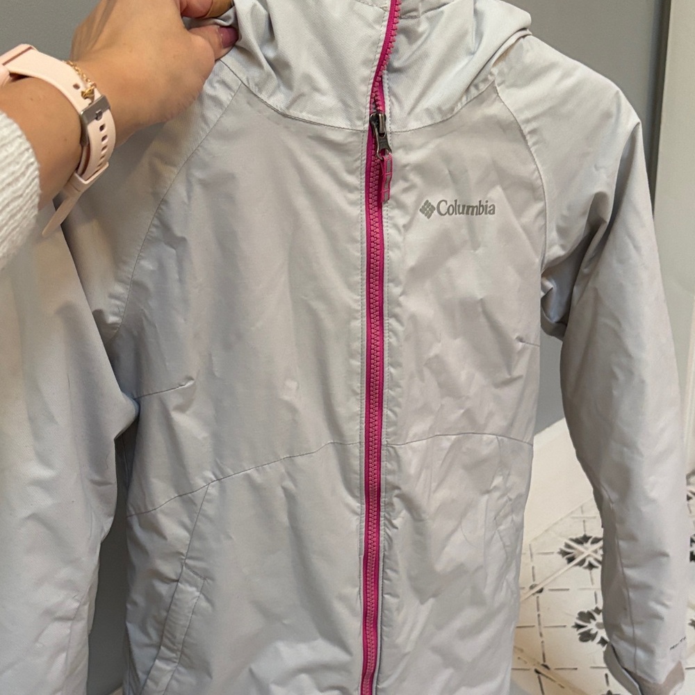 Columbia Outgrown System Gray Jacket with Pink Accents